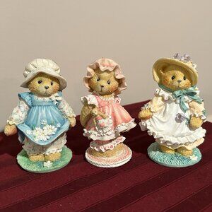 Lot of 3 Standing Girls Cherished Teddies
